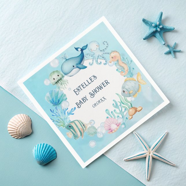 Under the Sea Baby Shower for boy  Napkin (Creator Uploaded)