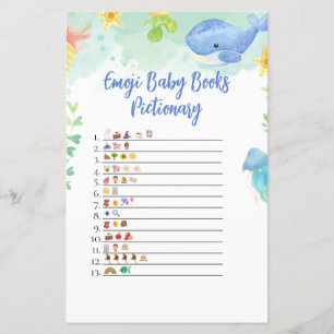 Under the Sea Baby Shower Game Emoji Pictionary