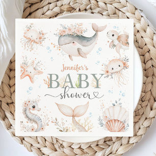 Under The Sea Baby Shower Girl Boho Paper Napkin