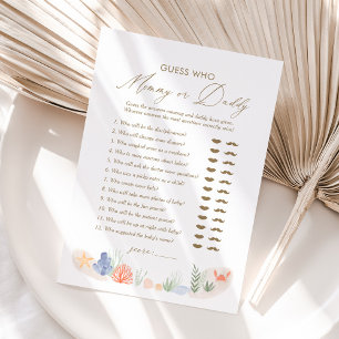 Under the Sea Baby Shower Guess Who Mummy or Daddy Invitation