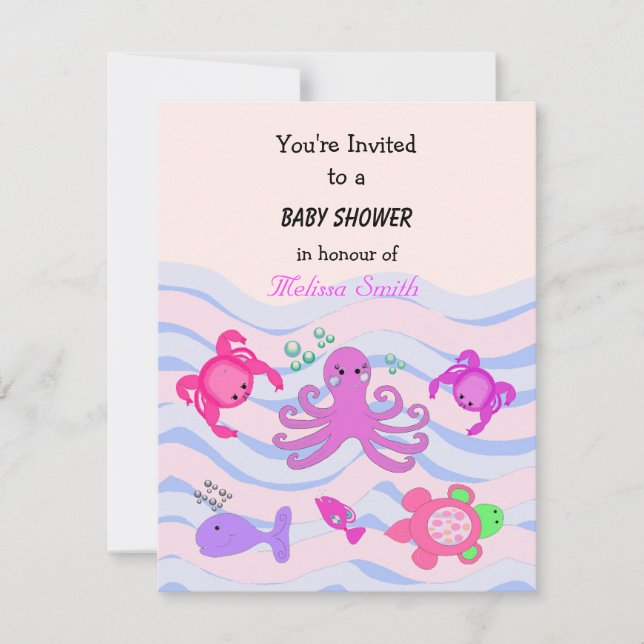 Under the Sea Baby Shower Invitation (Front)