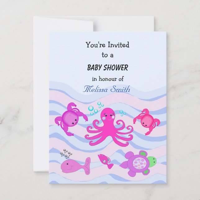 Under the Sea Baby Shower Invitation (Front)