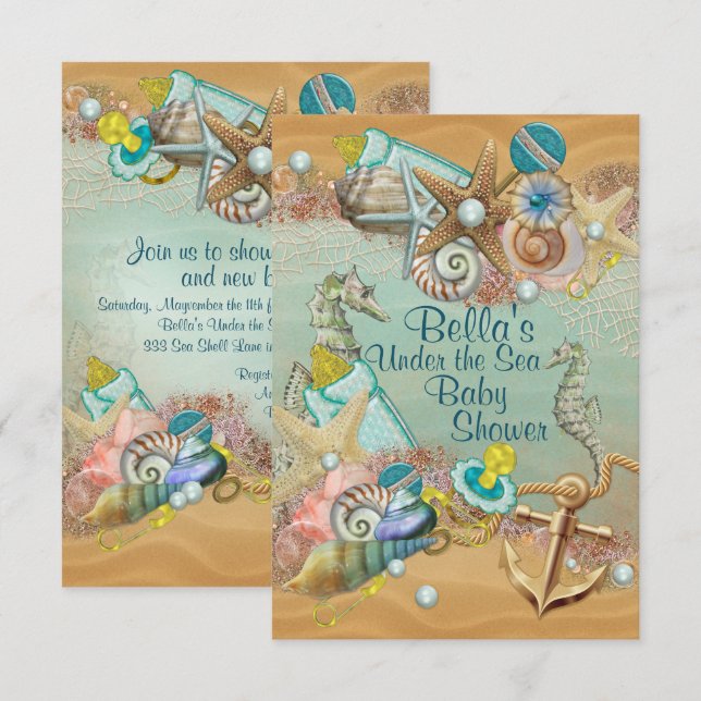 Under the Sea Baby Shower Invitation (Front/Back)