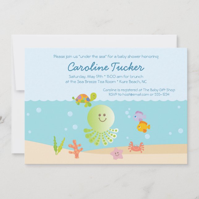 Under the Sea Baby Shower Invitation (Front)