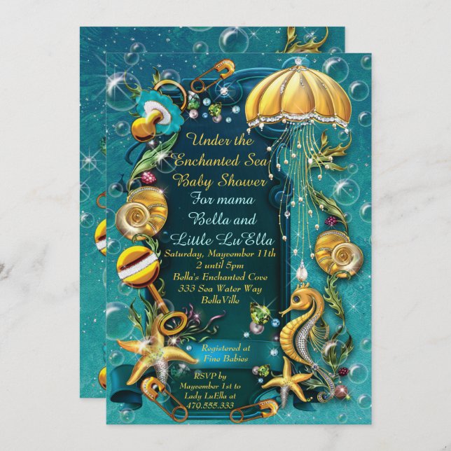 Under the Sea Baby Shower Invitations (Front/Back)