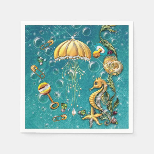 Under the Sea Baby Shower Napkins (Front)