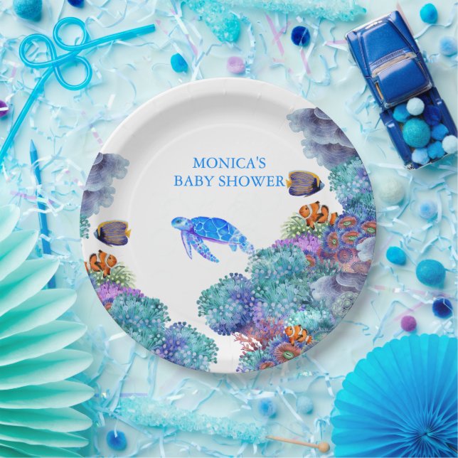 Under the Sea Baby Shower Nautical Ocean Paper Plate (Party)