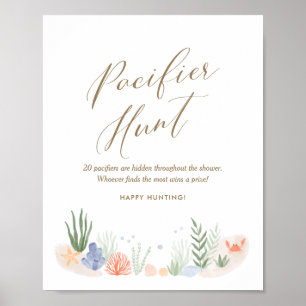 Under the Sea Baby Shower Pacifier Hunt Sign