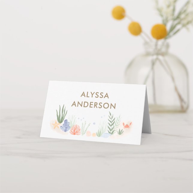 Under the Sea Baby Shower Place Card (Back)