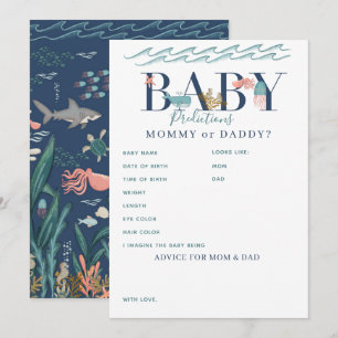 Under the Sea Baby Shower Predictions & Advice Card
