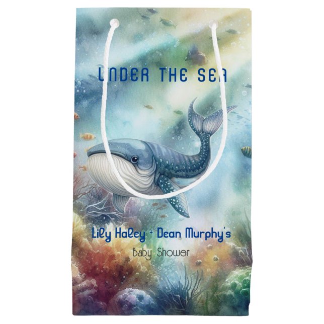 Under the Sea Baby Shower Small Gift Bag (Front)