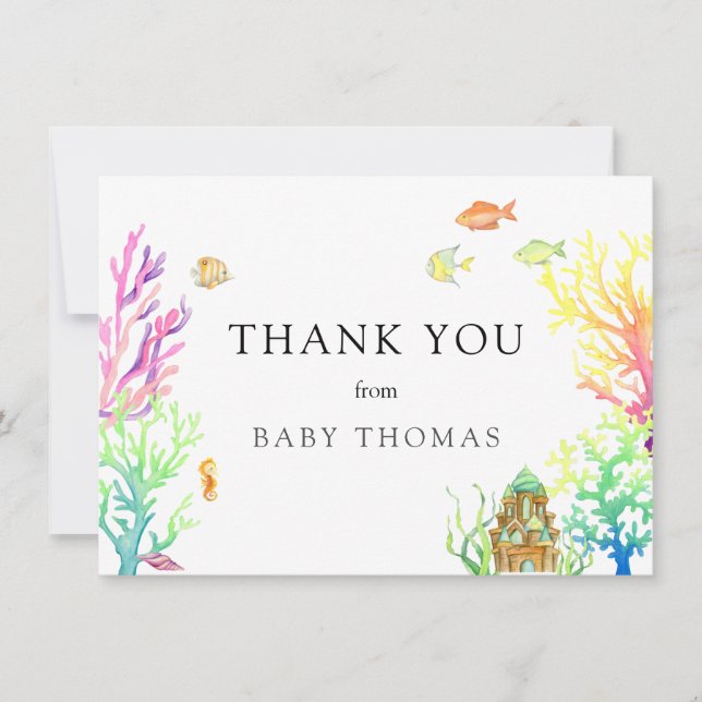 Under the Sea Baby Shower Thank You (Front)