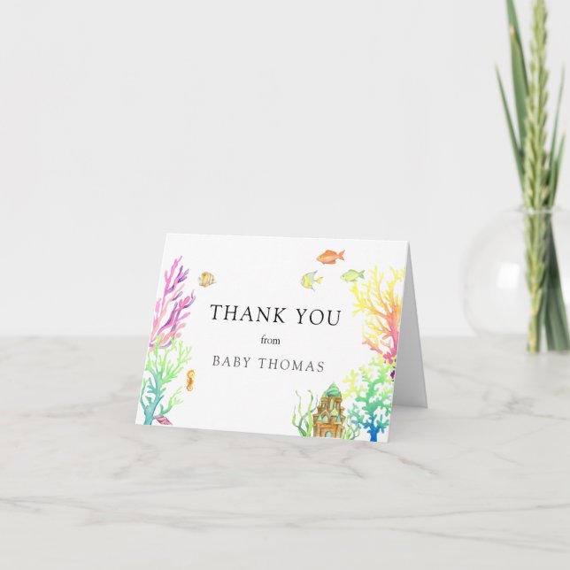 Under the Sea Baby Shower Thank You Card (Front)