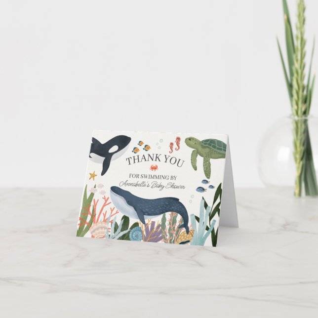 Under the Sea Baby Shower Thank You Card (Front)