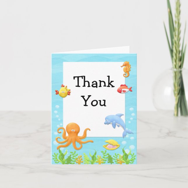 Under the Sea Baby Shower Thank You Card (Front)