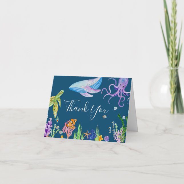 Under the Sea Baby Shower Thank You Card (Front)