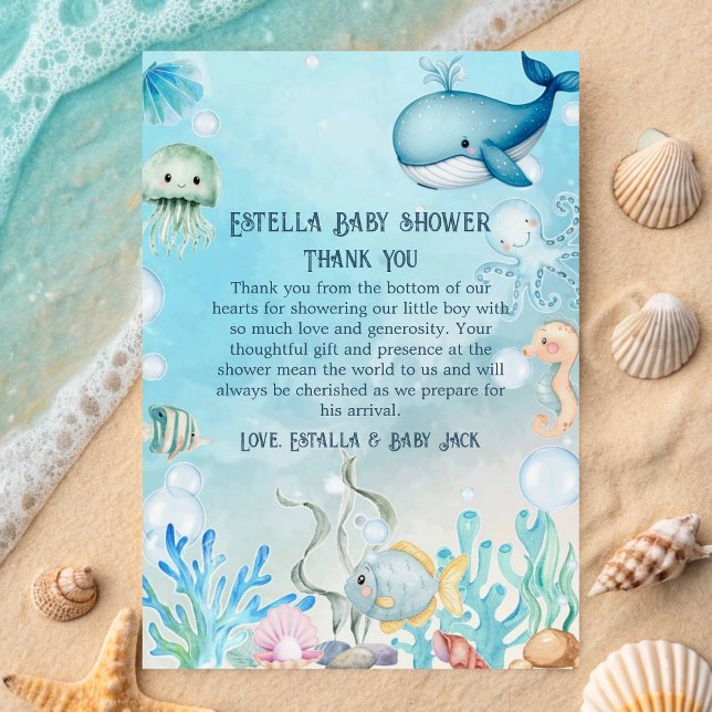 Under the Sea Baby Shower Thank You Cards (Creator Uploaded)