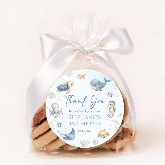 Under The Sea Baby Shower Thank You Favour Classic Round Sticker