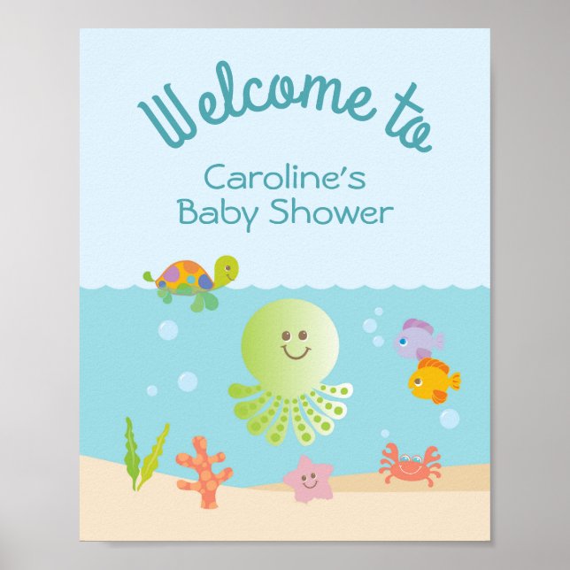Under the Sea Baby Shower Welcome Sign (Front)