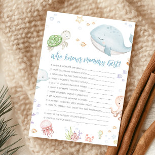 Under The Sea Baby Shower Who Know Mummy Best Game