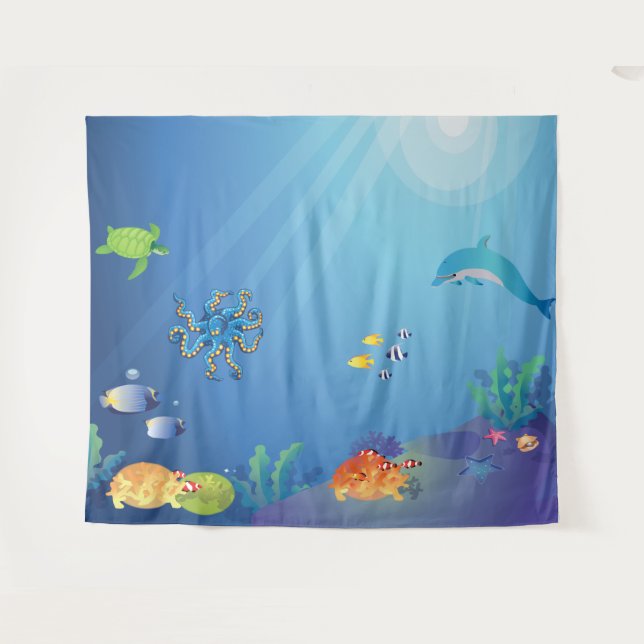 Under the Sea backdrop for children Tapestry (Front (Horizontal))