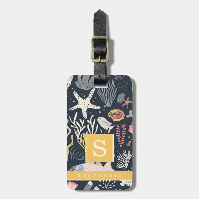 Under the Sea Background Luggage Tag (Front Vertical)