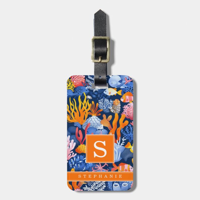Under the Sea Background Luggage Tag (Front Vertical)