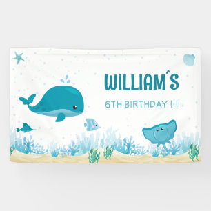 Under The Sea Banner, Ocean Birthday Banner