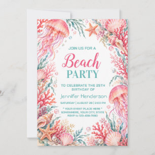 Under the Sea Beach Birthday Party Invitation