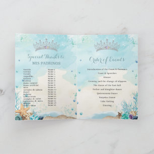 Under the Sea Beach Quinceañera XV Order of Events Programme