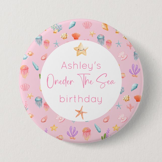 Under The Sea Birthday 7.5 Cm Round Badge (Front)