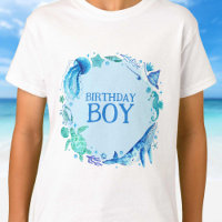Under the Sea Birthday Boy Watercolor Whale