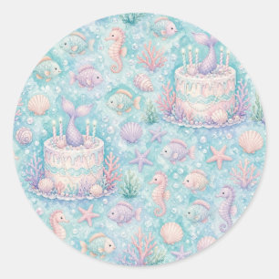 Under the Sea Birthday Classic Round Sticker