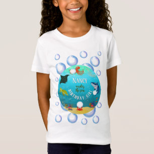 Under The Sea Birthday Girl Water Bubbles T-Shirt