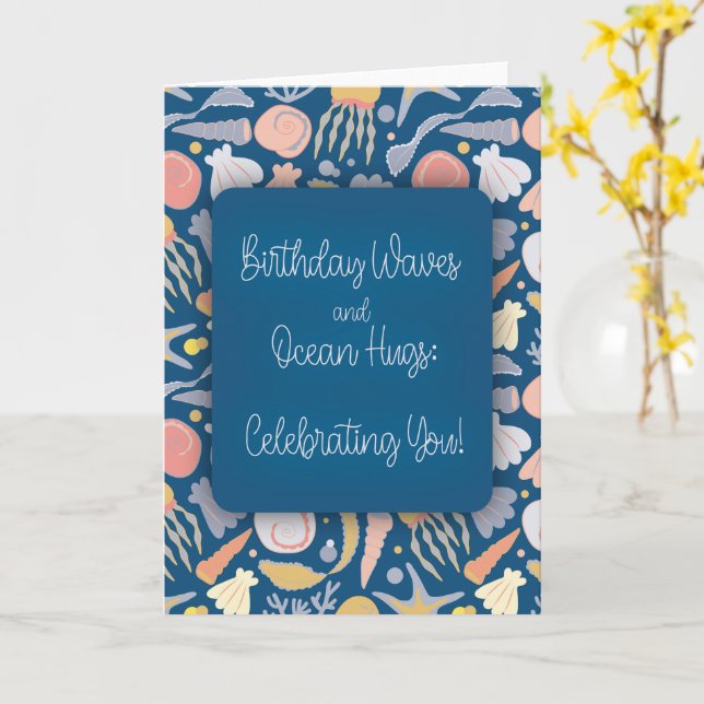 Under the sea birthday greetings card (Yellow Flower)