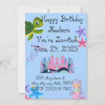  Under the  Sea Birthday Invitation