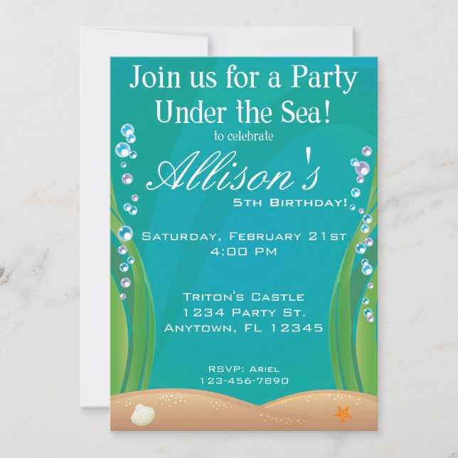 Under the Sea Birthday Invitation (Front)