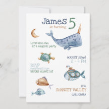 Under the Sea Birthday Invitation
