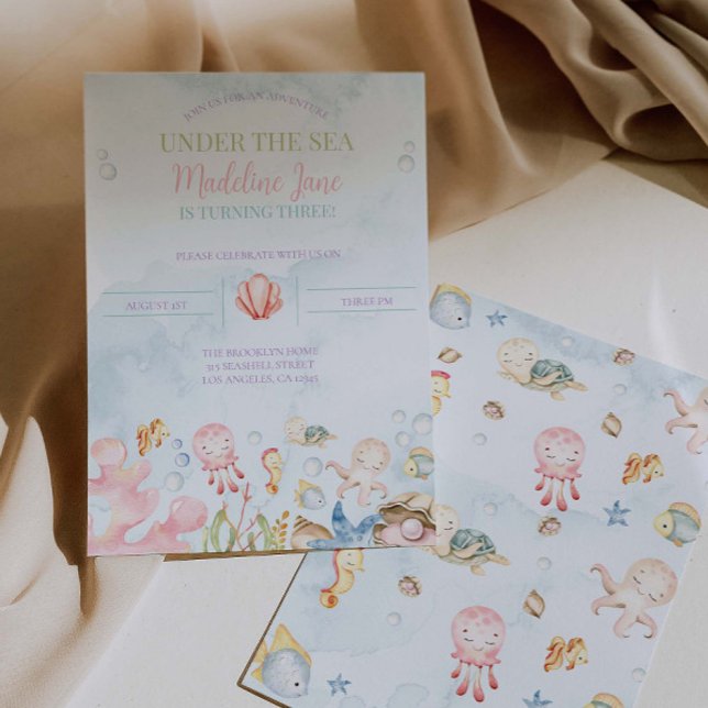 Under The Sea Birthday Invitation Ocean Birthday  (Creator Uploaded)