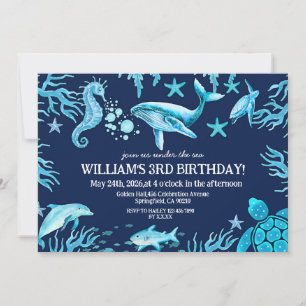 Under the Sea birthday invitation, ocean boy  Invitation