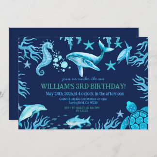 Under the Sea birthday invitation, ocean boy  Invitation