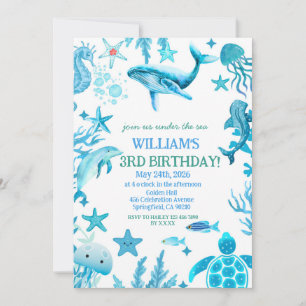 Under the Sea birthday invitation, ocean boy  Invitation