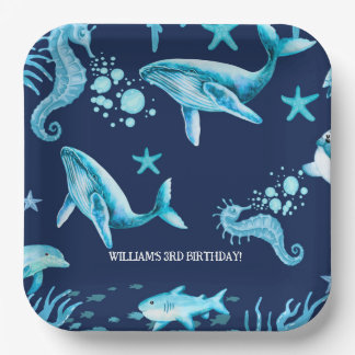 Under the Sea birthday invitation, ocean boy  Paper Plate
