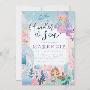 Under the Sea Birthday Mermaid Invitation