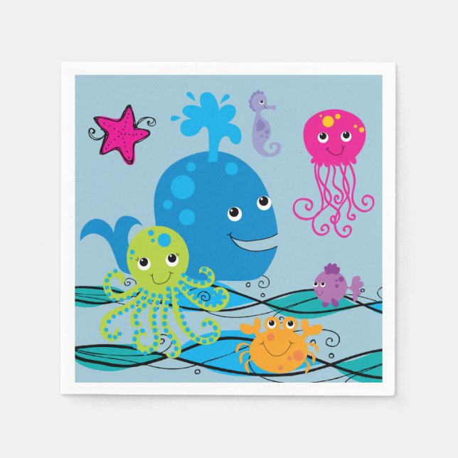 Under the Sea Birthday Paper Napkin (Front)