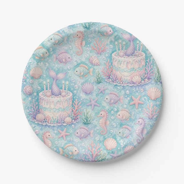 Under the Sea Birthday  Paper Plate (Front)