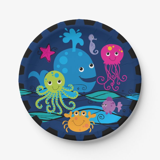 Under the Sea Birthday Paper Plates (Front)
