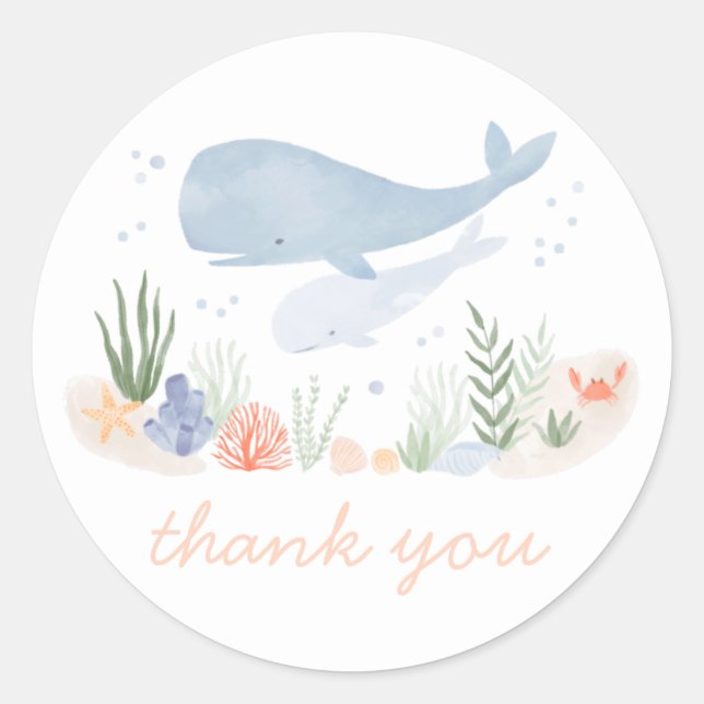 Under the Sea Birthday Party Classic Round Sticker (Front)