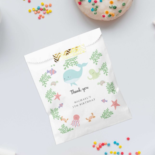 Under the Sea Birthday Party Cute Pastel Ocean Favour Bags (Creator Uploaded)