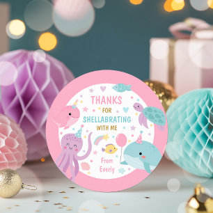 Under The Sea Birthday Party Gift Favours Classic Round Sticker